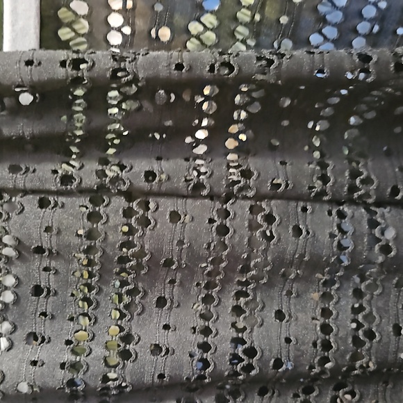 Kim Rogers Cardigan looks crocheted PXL short sleeve worn 1x black - Picture 6 of 9